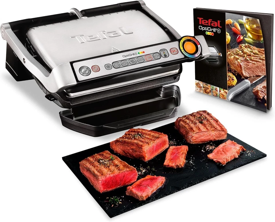 Tefal Optigrill+ GC712D34 Kontaktgrill 2000W Edelstahl 6 Programme spülmaschinen - Bild 1 von 1