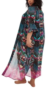 Neu mit Etikett Torrid Maxi-Kimono Ellbogenärmel Multi Ikat Größe 2X Schwimmen Überziehen - Bild 1 von 9