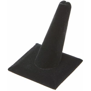 Expositor de anillos de terciopelo negro Plymor, base cuadrada, 2,125" de ancho x 2,125" de profundidad x 2,375" de alto - Imagen 1 de 2