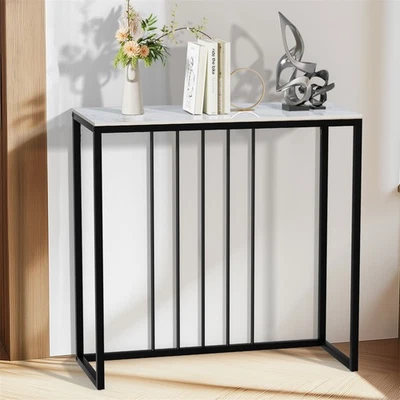 WISFOR Marble Console Table Minimalism Entryway Table 31” Small Behind Sofa Desk - Image 1 of 4