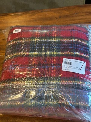 Manta Pottery Barn Stewart a cuadros con respaldo de piel sintética 50 x 60 ~ ROJA múltiple nueva con etiquetas Foto 1 de 4