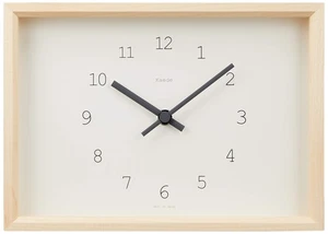 Lemnos Wall & Table Analog Natural Color Wood White KAEDE NY14-02 WH - Picture 1 of 4