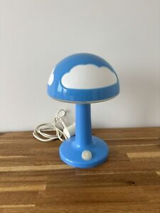 Vintage IKEA Skojig Retro Blue White Cloud Mushroom Table / Desk Lamp Light