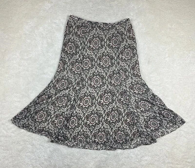 Женская юбка миди Jones Wear размер 10 кремовая разноцветная с цветочным рисунком на боковой молнии - Изображение 1 из 4