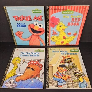 Little Golden Book SESAME STREET Set of 4 Copy Right Dates 1988 1990 1993 1997 - Picture 1 of 18