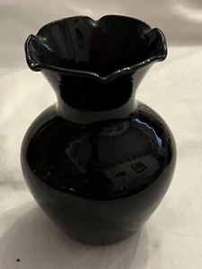 VNTG L.E. Vaso 4,5" SMITH AMETISTA NERA con colletto increspato SPEDIZIONE GRATUITA - Foto 1 di 5