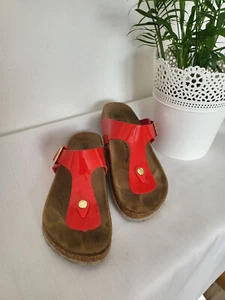 Damen Schuhe Sandalen Zehentrenner Rot Lack Gr. 39 - Bild 1 von 5
