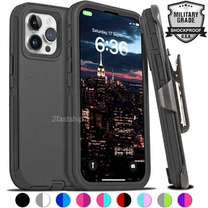 For iPhone 15 15 Plus 15 Pro Max Shockproof Case Fit Otterbox Defender Belt Clip - Picture 1 of 28