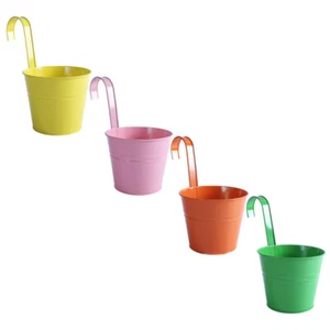 4 Pcs Hook Flower Pot Garden Planters for outside Balcony Hanging - Picture 1 of 12