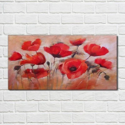Acrylglasbild Wandbild Plexiglas 100x50 Gemälde Blumen Mohnblumen Kunst - Bild 1 von 4