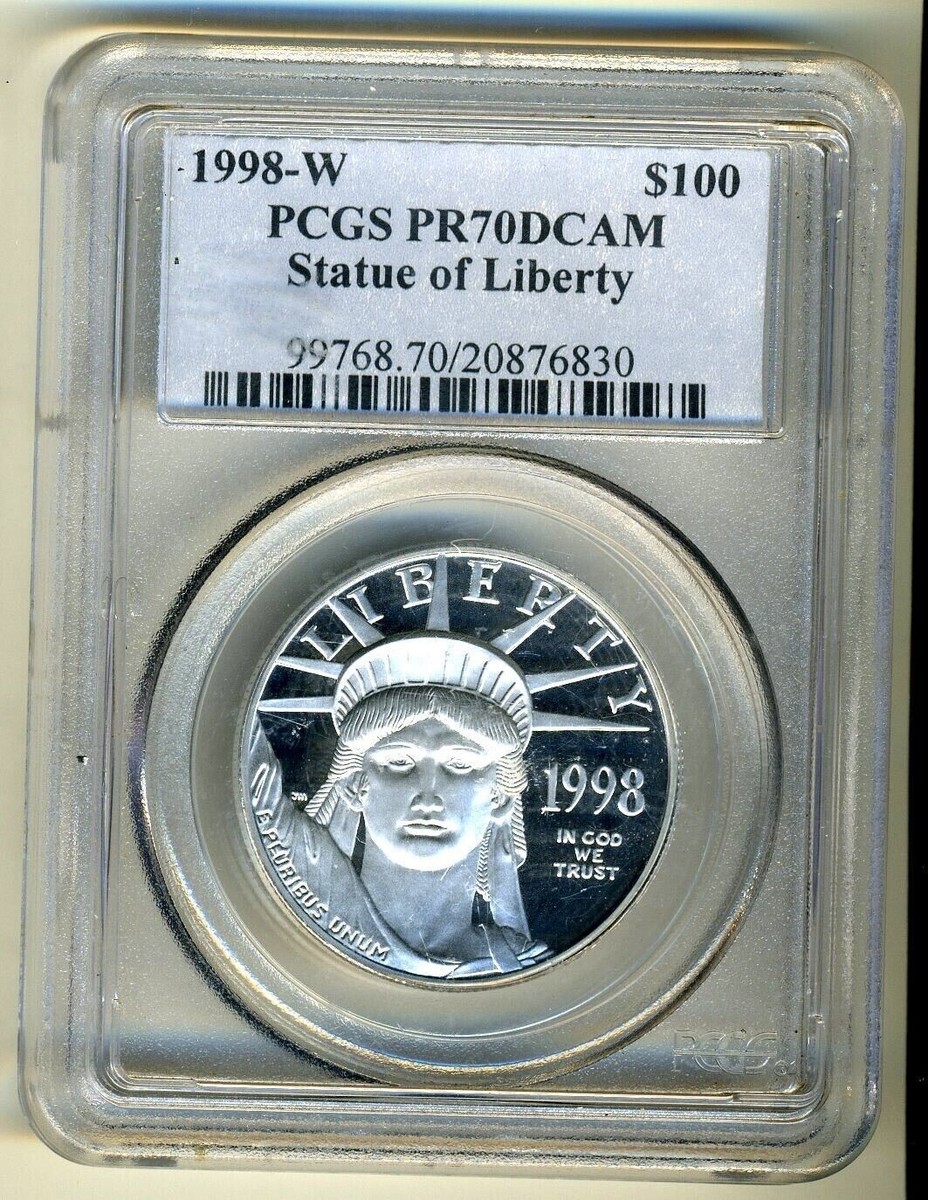 1998 W EAGLE プラチナ貨 プルーフコイン $25 PF70 1998 W EAGLE プラチナ貨 プルーフコイン PF70 1998-W Statue of