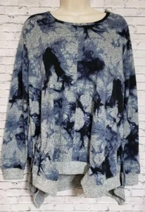 EST. 1946 Batik Pullover Tunika Oberteil Damen XL geflochten seitlich Taschentuchsaum - Bild 1 von 14