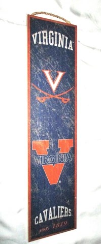 VIRGINIA CAVALIERS Heritage Banner Wood Sign 24" x 6" #02 - NEW Cover