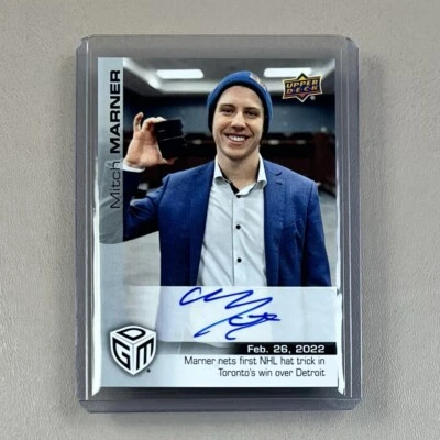 2021-22 UD Game Dated Moments #61 MITCH MARNER Auto Achievement SSP - Image 1 of 4