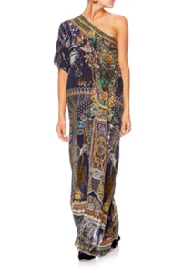Camilla Round Neck Kaftan Maxi Dress Size OS 'Children of the world' RARE Silk - Picture 1 of 9