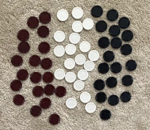60 Vintage Early Plastic PO DO French Bull Dog Boston Terrier Poker Chips - Picture 1 of 4