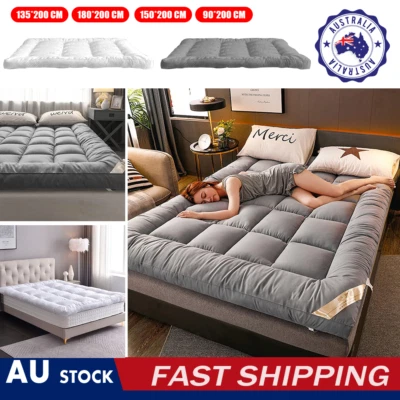 Mattress Topper Pillowtop Luxury Bedding Mat Pad Cover All Sizes KING QUEEN 10cm - image 1 of 4