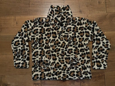 Chaqueta Pullover J.Crew Vintage Polar Leopardo Guepardo Sherpa - Para Mujer Pequeña S Foto 1 de 4