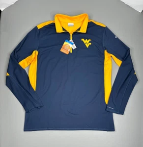 West Virginia Mountaineers Columbia Tech Trail 1/4 Zip Pullover Shirt Mens Large - Picture 1 of 16