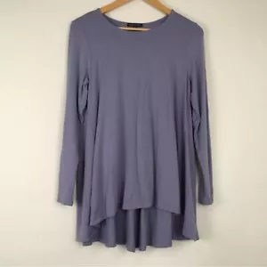Top túnica Eileen Fisher manga larga alta baja para mujer talla mediana - Imagen 1 de 5