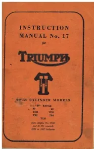 TRIUMPH SP.TWIN TIGER 100 110 TROPHY T.BIRD BONNEVILLE (1956-62) WORKSHOP MANUAL - Picture 1 of 1