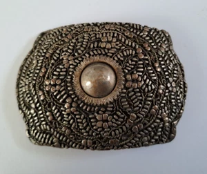 Antique Belt Buckle - Peranakan Straits - Leaf - Metal - VGC - Picture 1 of 5