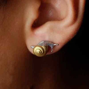 Schnecke Ohrstecker Vintage zweifarbig Insekten Ohrringe Schmuck Zubehör Geschenke - Bild 1 von 7