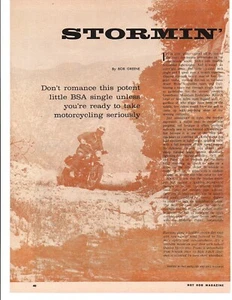1960 BSA STARFIRE SCRAMBLER MOTORCYCLE ~ ORIGINAL 8-PAGE ARTICLE / AD - Picture 1 of 2