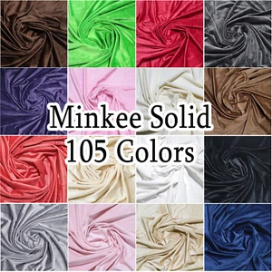 TELA DE MUÑECA BEBÉ DE PIEL SINTÉTICA SUAVE MINK LAMBY 3MM CABELLO SÓLIDO 105 COLORES 60"W - Imagen 1 de 216