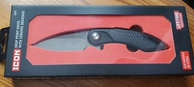 ICON KNIVES, KDP3, Drop Point Flipper, D2, BNiB.