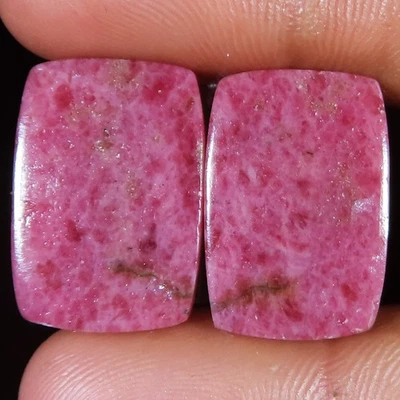 48.50 Cts Natural Rhodonite Pair Cushion Cabochon 15x23x4 mm Gemstone IR_673 - Image 1 of 3