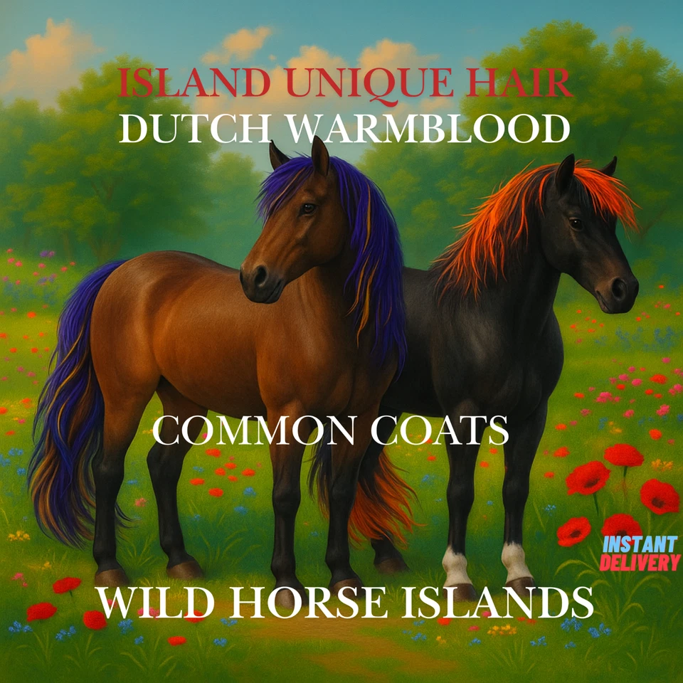 🐎 Wild Horse Islands ❂ Island Unique Hair ❂ Dutch Warmblood Common Coats 🐎