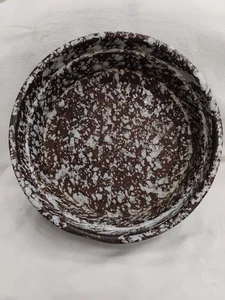 Vintage DARK BROWN GRANITEWARE, ENAMELWARE STRAINER/STEAMER INSERT - Picture 1 of 4