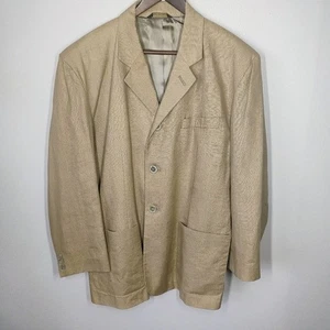 Blazer MOSA para Oaktree para hombre pequeño beige mezcla de lino abrigo deportivo bolsillos - Imagen 1 de 14
