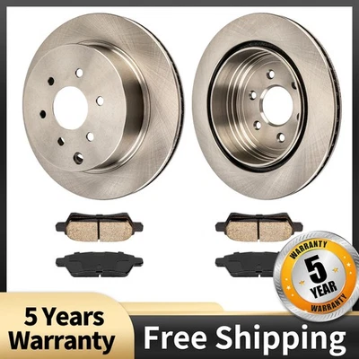 Rear Ceramic Brake Pad & Coated Rotor Kit for 2005-2012 Nissan Pathfinder 6PC - Изображение 1 из 4