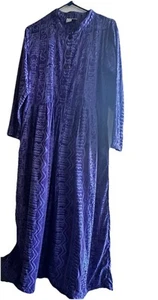 Nomadic Traders Blue/purple Print Modest Boho Maximalist Maxi Dress Sz M - Picture 1 of 11