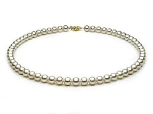 8-8.5mm Freshwater Pearl Necklace 16 inch with Gold Clasp - Picture 1 of 1