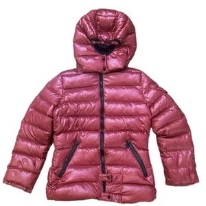 Moncler Damen gefütterte Daunenjacke zweifarbig rosa schwarz abnehmbare Kapuze Größe 1 Small - Bild 1 von 16
