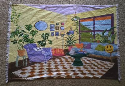 "Tapiz de pared Urban Outfitters Bohemia plantas de sala de estar 45"" x 75"" usado" Foto 1 de 4