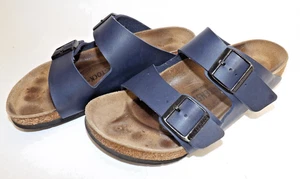 Birkenstock Leather Soft Footbed Made in Germany Sandals Blue- Ladies 39 - US 8 - Picture 1 of 12