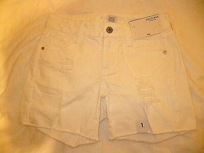 Pantalones Cortos Mujer Juniors Arizona Denim Midi Talla 1 Blanco Rasgado Corte Destruido Foto 1 de 2