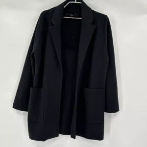 Quince Black Organic Cotton Knit Blazer Jacket Long Sleeve sz M Medium NWOT - Picture 1 of 5