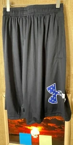 Under Armour USA patriotic boys loose S black activewear shorts pockets - Picture 1 of 5