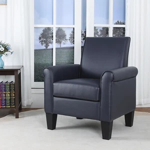 Modern Accent Arm Chair Upholstered Barrel Tub Club Chair Single Sofa Leather US - Picture 1 of 31