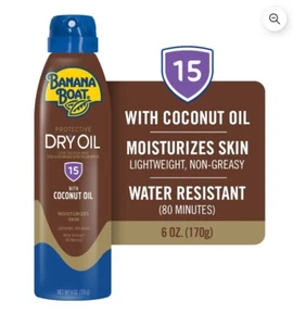 3 PACK Banana Boat UltraMist Tanning Dry Oil Continuous Clear Spray SPF 15 - 6oz - Picture 1 of 2
