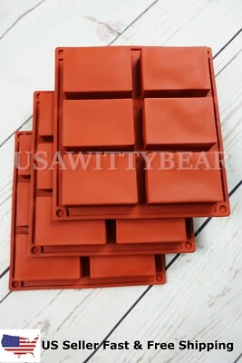 Набор из 3 прямоугольных силиконовых форм для мыла для выпечки сделай сам форма для выпечки тортов посуды - Изображение 1 из 4