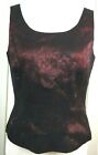 Tahari ASL Tank Top  Animal Print Jacquard Maroon Sleeveless Scoop Neck Size  6