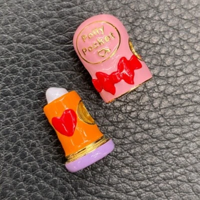 925 Sterling Silver Pink Pop Up lipstick polly pocket charm for bracelet bangle - Image 1 of 4