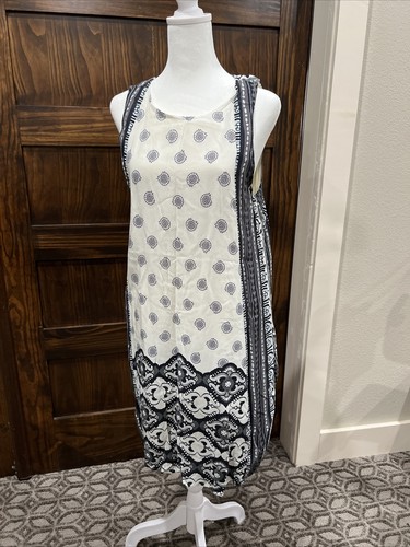 VETEMENTS Penelope abito rosa medio senza maniche leggero nero bianco boho