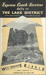 West Yorkshire Road Car/Ribble Joint Service 1954 Handzettel - The Lake District - Bild 1 von 1